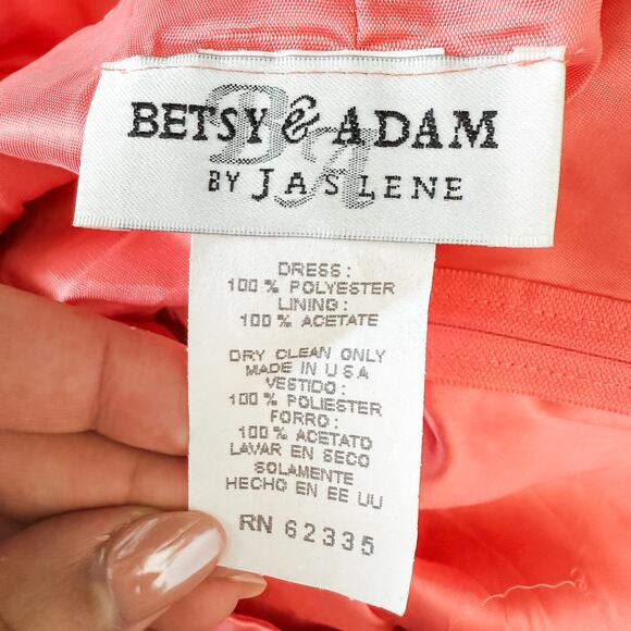 VTG Y2k Betsy & Adam Satin Strappy Formal Gown Pink Size 10 Y2K Prom Coquette - Picture 9 of 10